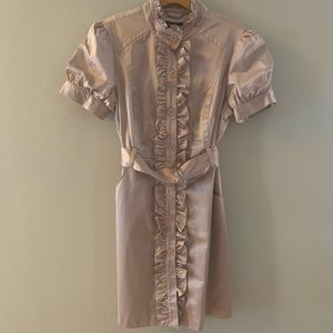 Bebe Ruffle Placket Shirt Dress